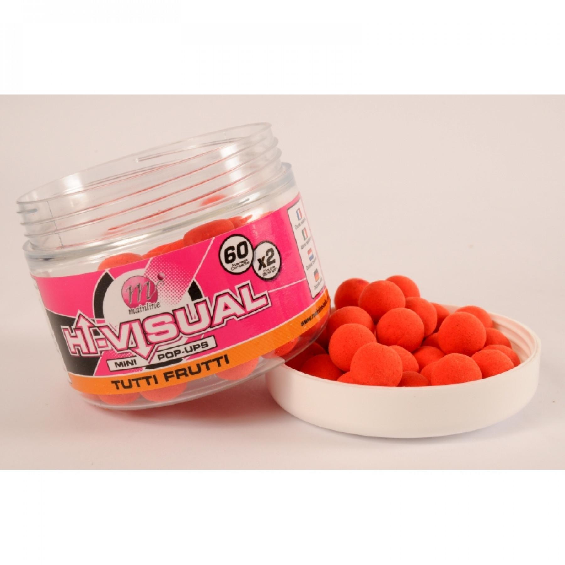 Boilies Mainline High Visual Mini Pop-ups Tutti Frutti 150 ml