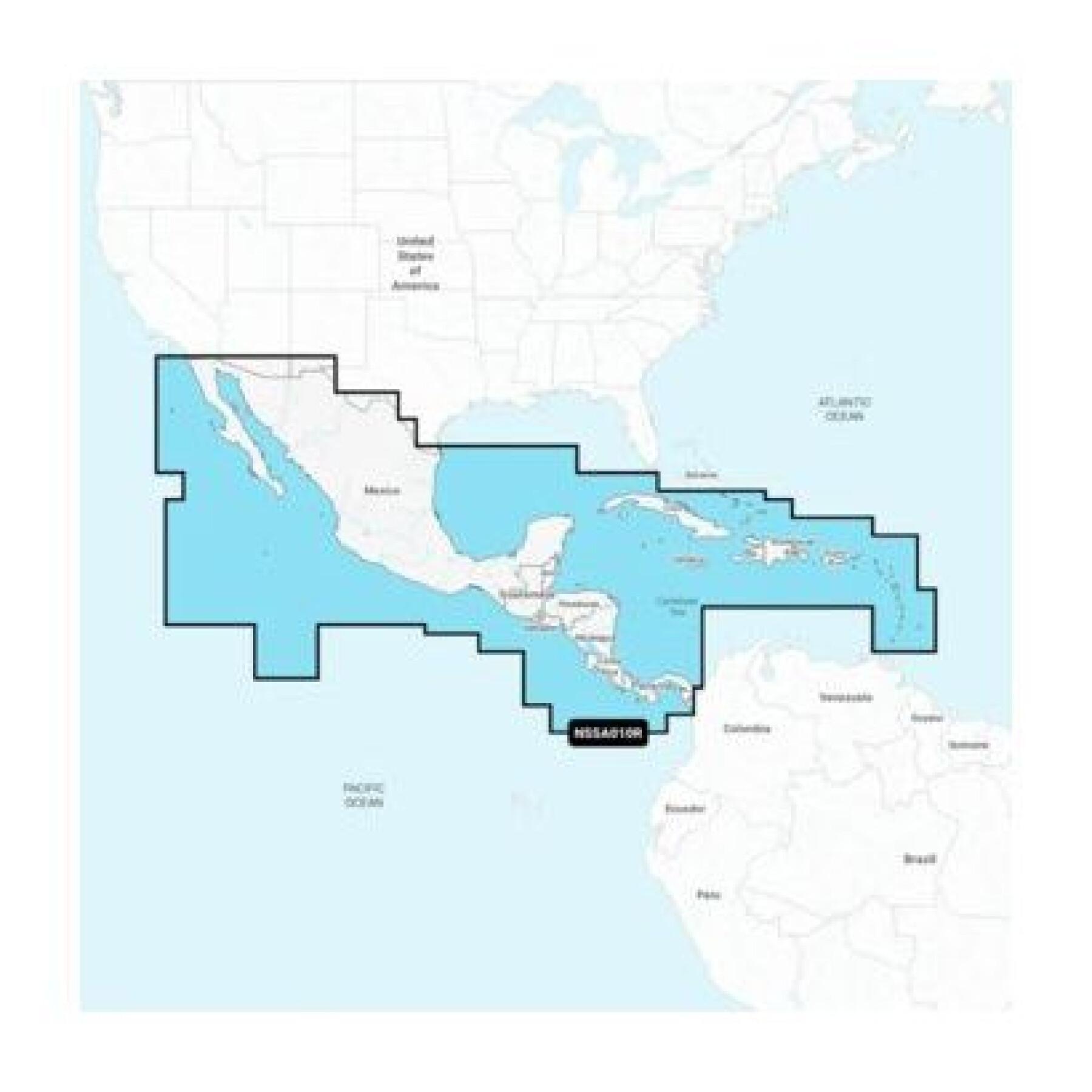 Carta di navigazione dell'America centrale e dei Caraibi Navionics SD