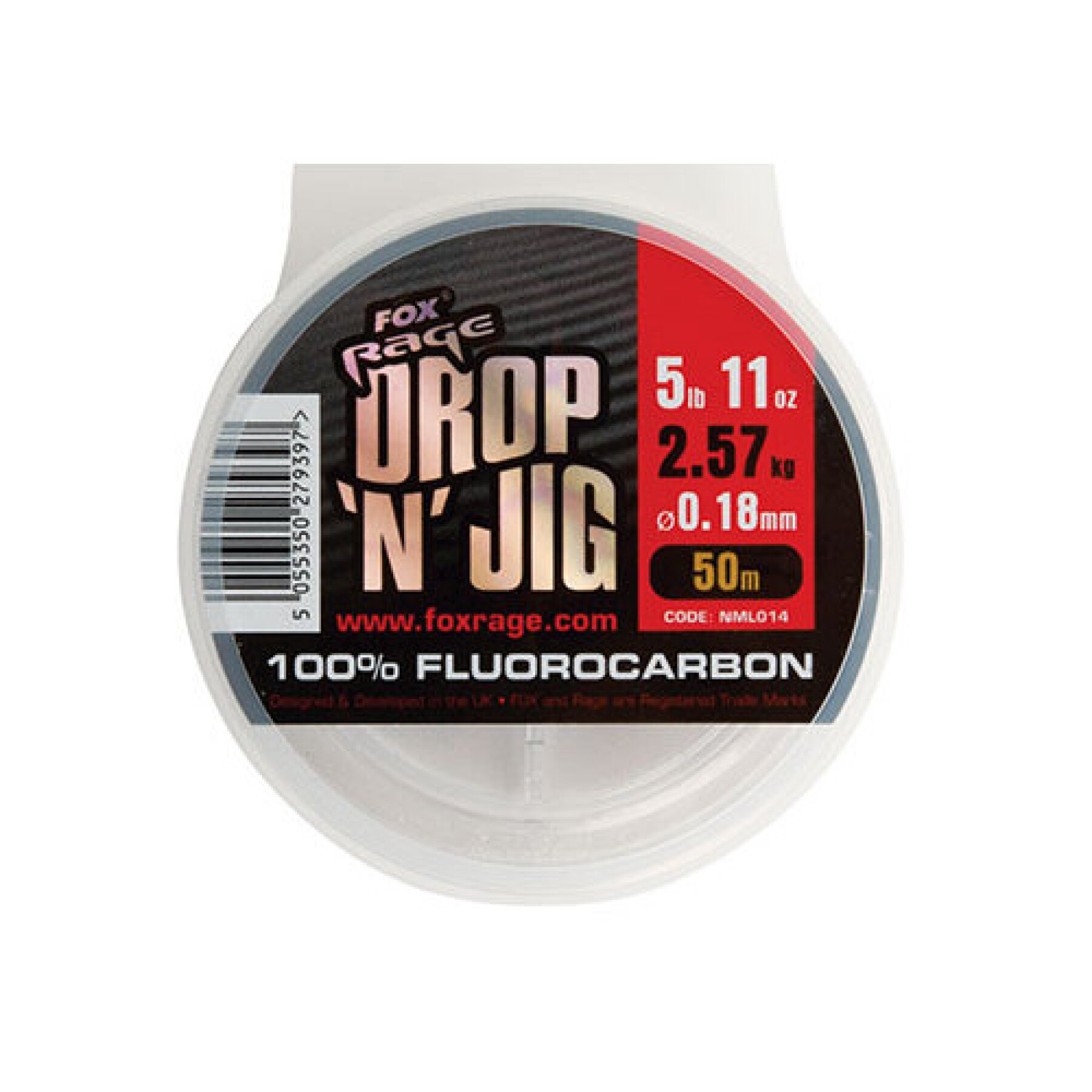 Fluorocarbonio Fox Rage drop & jig 9.70kg / 21.38lb x 50m