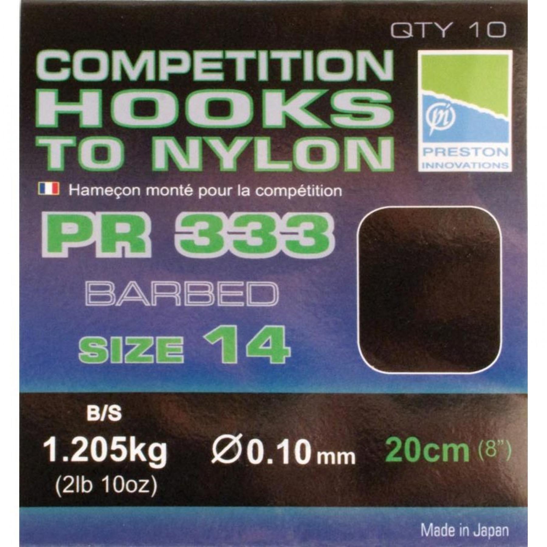 Ganci montati Preston Competition 333 Hooks To Nylon Size 14