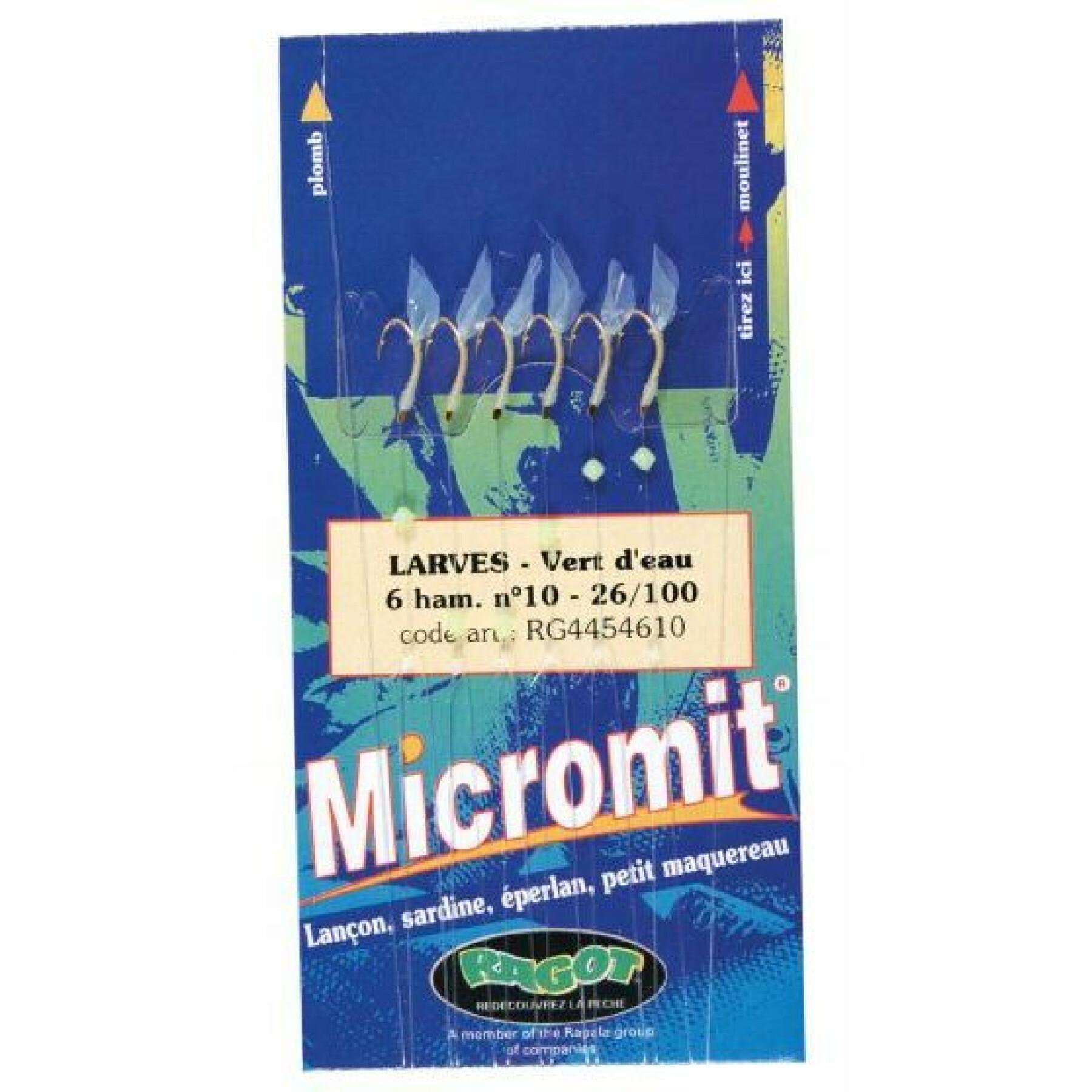 Confezione da 6 esche per larve Ragot micromit