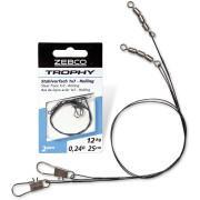 Set di 2 leader in acciaio Zebco Trophy Trace 1x7 - Rolling