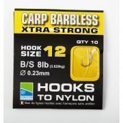 Ami senza ardiglione Preston Carp Xtra Strong Hooks To Nylon Size 14